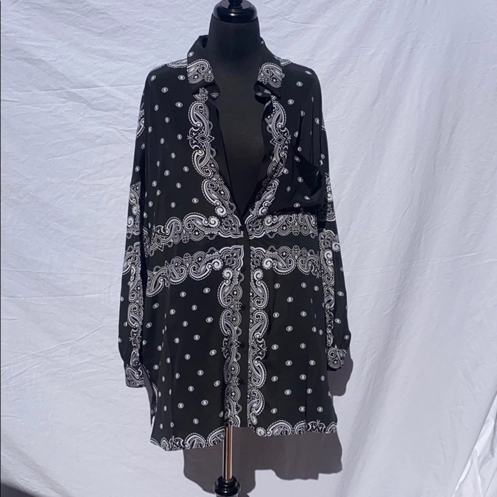 Black Bandana Shirt Dress